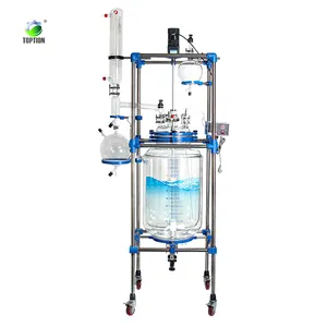 Chemical 20- 100 Liter Chemical 20- 100L Pyrolysis Double Layer Jacketed Glass Reactor With PH Control System