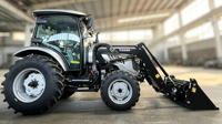 Traktor Pertanian 75HP 4WD dengan Pemuat Depan, Kabin Ber-AC, Mesin Tahan Lama & Produktivitas Tinggi