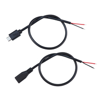 Kualitas baik OEM ODM kawat daya Usb mikro laki-laki dan perempuan 4 Core 2 Core 0.3m/1m kabel timah pada ujung kawat kabel Data ujung terbuka