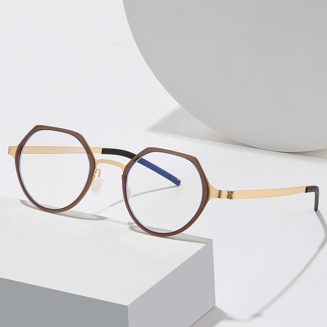 New Arrival Weldless Frames Stainless Steel Ultra-light Optical Glasses in Stock Round Optical Frame for Blue Light Blocking