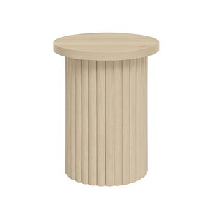 Combohome Nesting Coffee <strong>Table</strong> Set 2 Modern Accent Fluted Base Bamboo Glass Top <strong>Circle</strong> <strong>Side</strong> <strong>Table</strong> Set Minimalist Living Room - Product Image 6
