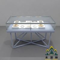 Vitrine à bijoux commerciale moderne, tiroirs multi-niveaux, construction en MDF et verre, éclairage LED, logo personnalisable, taille et couleur au choix