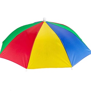 Manufacturer Wholesale Adults Colorful Straight Manual Head <b>Umbrella</b> Hat for Business Gifts Windproof - Product Image 3