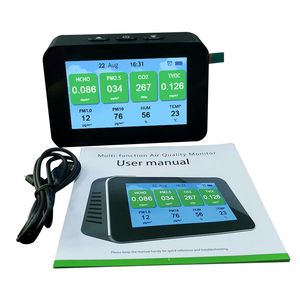 Monitor de Calidad del Aire 10 en 1 para Oficina en Casa con Detectores de CO2, PM2.5, PM1.0, PM10, TVOC, HCHO, Alarma de Temperatura y Humedad, Soporte para Guardar Datos - Product Image 6