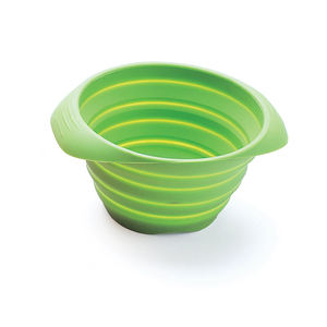 Große umwelt freundliche tragbare tragbare faltbare Silikon-Hunden apf Niedliches <span class=keywords><strong>Design</strong></span> Zusammen klappbare Wasserschale für Tiernahrung mit festem Muster - Product Image 1