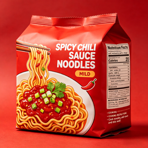Nouilles mélangées à la sauce piquante légère faible en calories, faible en sodium, régime alimentaire sain - Product Image 5