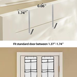 Over The Door Shoe Organizer 14 Mesh Pockets Hanging Rack For Closet Storage White 2 Pack - Product Image 5