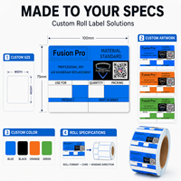 Étiquettes d'identification de produits personnalisées, code QR, autocollants en rouleau autocollants pour l'emballage des pièces avec impression bleue et noire claire