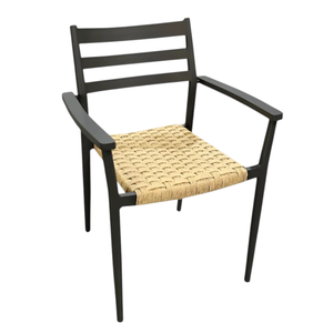 Sedia in Metallo Antracite e Polyrattan - Product Image 1