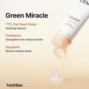 OEM Oat en <span class=keywords><strong>crema</strong></span> de gel calmante no comedogénico, sin fragancia, cuidado de la piel coreano hidratante e hidratante, calmante y reparador - Product Image 4
