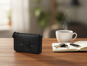 Portacarte da donna a tre ante in pelle PU con chiusura a bottone per carte di credito - Product Image 2