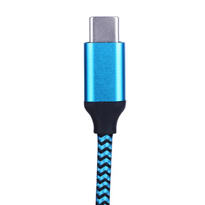 Cable de datos USB tipo C Lung Kay de 2 m, trenzado de nailon, color rojo rosa, para teléfono móvil y computadora - Product Image 4