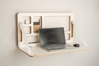 Bureau mural convertible moderne en bois avec design portable pour le bureau à domicile et la salle de séjour