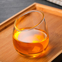 Verre à vin durable, fond épaissi, bord doré, design sans pied à ouverture oblique, style européen, logo personnalisé pour mariages et fêtes