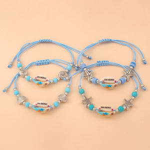 Bracelet coquillage San Andres, style bohème, été, coquillage Hawaï, nom personnalisé, étoile de mer, fait main, réglable, cadeau, bijoux - Product Image 3
