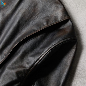 Commercio all'ingrosso invernale Bomber fabbrica all'aperto taglie forti moda stile stile maschio giacche di pelle con Zip Up per gli uomini - Product Image 6