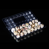 Boîte/conteneur d'emballage de plateau d'oeufs de caille en plastique transparent jetable de haute qualité 24 trous sans boucle