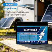 Batterie LiFePO4 JIUYUNENG 12.8V 100Ah à décharge profonde avec BMS Bluetooth, 6000 cycles, Grade A, pour maison, solaire, camping-car