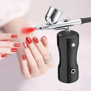 Professional Portable Handheld Rechargeable Cordless Black Mini Nail Air Brush Kit Airbrush for Cake Decorating