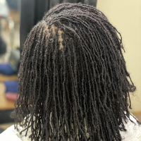 0.2cm soeur serrures 10 pouces couleur noire style Afro personnalisé entièrement fait à la main cheveux humains pour le tressage style Crochet dreadlocks