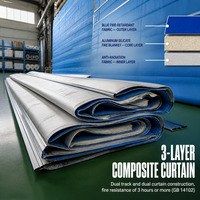 Porte coupe-feu enroulable en tissu inorganique, conforme aux normes de sécurité incendie, isolation thermique pour entrepôt, atelier, centre commercial