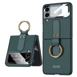 Funda protectora integrada con membrana a prueba de golpes para teléfono, con soporte de anillo para Samsung <span class=keywords><strong>Galaxy</strong></span> <span class=keywords><strong>Z</strong></span> <span class=keywords><strong>Flip</strong></span> <span class=keywords><strong>3</strong></span> - Product Image 1