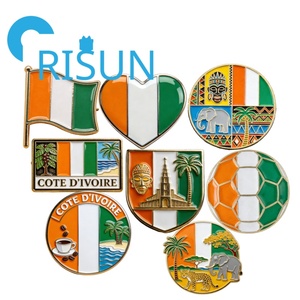 Broche aimantée personnalisée Côte d'Ivoire, carte du drapeau de l'Afrique, souvenir de voyage, cadeau, épinglette, badge - Product Image 1