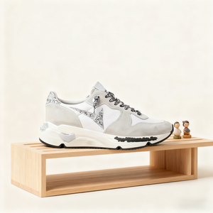 Baskets de créateur Superstar, chaussures de course classiques blanches vintage à paillettes, à lacets, avec empeigne en maille, unisexe, pour l'hiver, tendance mode pour la marche - Product Image 3