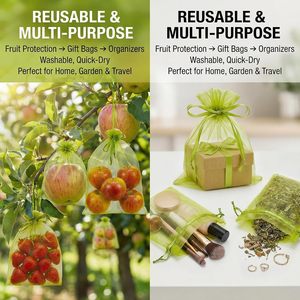 Multi-Size Fruit Protection Bags, 100PCS Organza Garden Mesh Bags, Reusable Fiber Fruit Tree Bags for Orchard & Balcony - Product Image 4