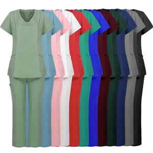 Women Hospital Uniform <b>Scrub</b> Set Moisture Wicking Split Design For Nurses Doctors Cosmetic Surgeons Veterinarians Dentists - Product Image 1