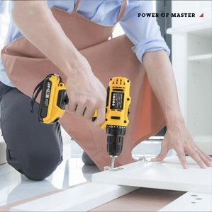 Yellow Portable Multifunctional Cordless Impact Drill Kits Home Set With 21V Lithium Battery DM-3 Brush - Product Image 3