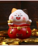 Chat porte-bonheur en résine, design attirant la richesse et le trésor, figurines de chat de bureau, boîte mystère, cadeau, vente en gros, articles unisexes