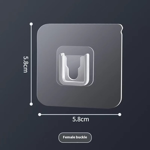 Boucles <span class=keywords><strong>auto</strong></span>-adhésives transparentes sans couture pour <span class=keywords><strong>fixation</strong></span> <span class=keywords><strong>murale</strong></span>, paire, pour cuisine, salle de bain, salon, chambre à coucher - Product Image 6