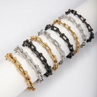 Cadena de Acero Inoxidable en Forma de U, Chapada en Oro de 18K, Duradera, con Nudo Dorado, para Fabricación de Joyería, Accesorios para Bolsos y Bolsas de Mascotas