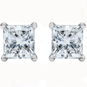 Square Zircon <b>Stud</b> <b>Earrings</b> White Gold Color Claw Setting Geometric Party Fashion Jewelry 4x4 5x5 6x6 7x7 8x8 10x10 - Product Image 5