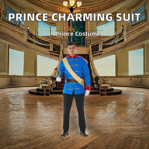 Costume da <span class=keywords><strong>Principe</strong></span> Azzurro per Uomo, Giacca Blu Reale Britannica per TV e Cinema, Costume <span class=keywords><strong>di</strong></span> Halloween per Adulti in Poliestere - Product Image 2