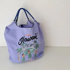 Yeniden kullanılabilir alışveriş çantası bolsa embalaje joyeria İpli lamine alışveriş çöp kadınlar için toptan mavi alışveriş çantası s