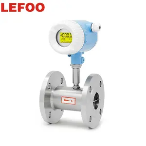 LEFOO Flange Connection Turbine Sensor Flow Meter Digital Smart Water Flow Meter Oem Rs485 Oxygen Oil Milk Turbine Flow Meter