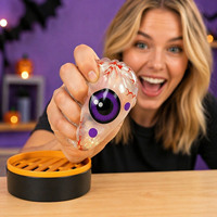 Juguete Blandito de Halloween con Purpurina en Forma de Dumpling y Mini Cesta Vaporera, Juguete Sensorial Espeluznante para Apretar, Regalo Festivo para Niños