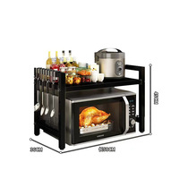 Support de four à micro-ondes en métal à 2 niveaux réglable, design luxueux, pour rangement sur comptoir de cuisine (vente en gros)