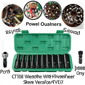Lot de 10 douilles longues noires CR-V forgées à couple élevé <span class=keywords><strong>pour</strong></span> clé à chocs, accessoires <span class=keywords><strong>pour</strong></span> garage <span class=keywords><strong>et</strong></span> réparation professionnels - Product Image 3