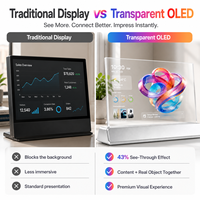 Último Modelo de Pantalla OLED Inteligente de Doble Cara de 30'' y 55 Pulgadas con Gabinete y Señalización Digital Transparente para Uso en Ascensores Interiores