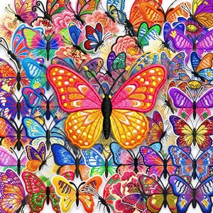 Nuevas Pegatinas de Mariposas con Estilo de Bordado, Pegatinas Transparentes de Mariposas con Diseño Creativo y Estético, Venta al por Mayor - Product Image 1