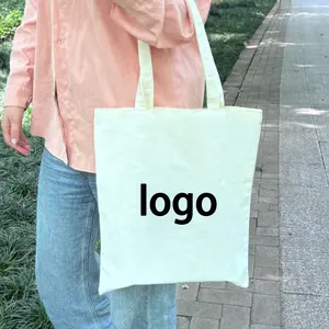 Ruicheng tas tote kanvas wanita, tas bahu belanja bahan katun untuk iklan kualitas tinggi
