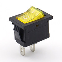 Interrupteur à bascule de type bateau KCD1 21*15mm, interrupteur d'alimentation 2 broches sans lumière 6A 250V, interrupteur pour distributeur d'eau