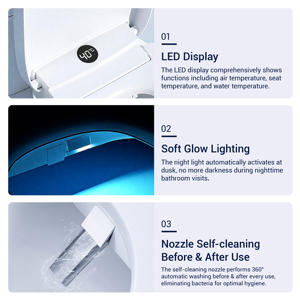 Akıllı v-klozet anında ısıtma ve uzaktan kumanda ile ayarlanabilir hava kuru sensör uzatılmış plastik tasarım - Product Image 3