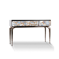 Table console moderne en acier inoxydable de luxe italienne légère personnalisée haut de gamme pour meubles de couloir de salon et d'appartement