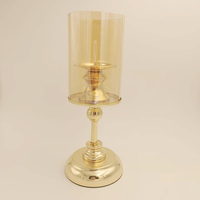 Pièces centrales Décoration de mariage Métal Or Grand ouragan Bougeoirs pour bougies pilier