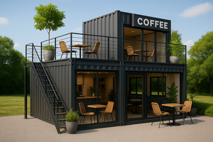 Đôi boong vận chuyển <span class=keywords><strong>container</strong></span> <span class=keywords><strong>cafe</strong></span> hai tầng <span class=keywords><strong>Pop</strong></span> Up Nhà hàng với ban công chỗ ngồi - Product Image 5