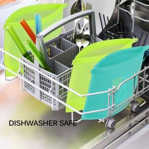 High Eco-friendly Reusable Freezer Silicone Food Storage <b>Bag</b> Platinum Transparent for School Closet Cosmetics Set - Product Image 6